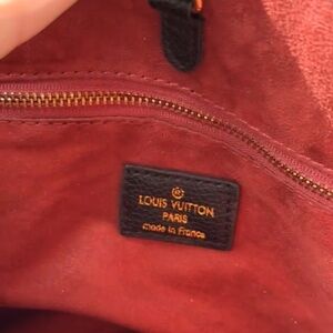 Louis Vuitton Red Canvas Bag with Gold Accents